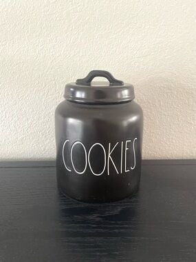 Black Rae Dunn Cookie Canister Jar with Lid